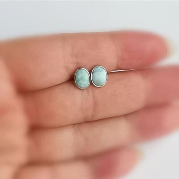 Larimar stud earrings in Sterling Silver 🆕 - Picture 3 of 5